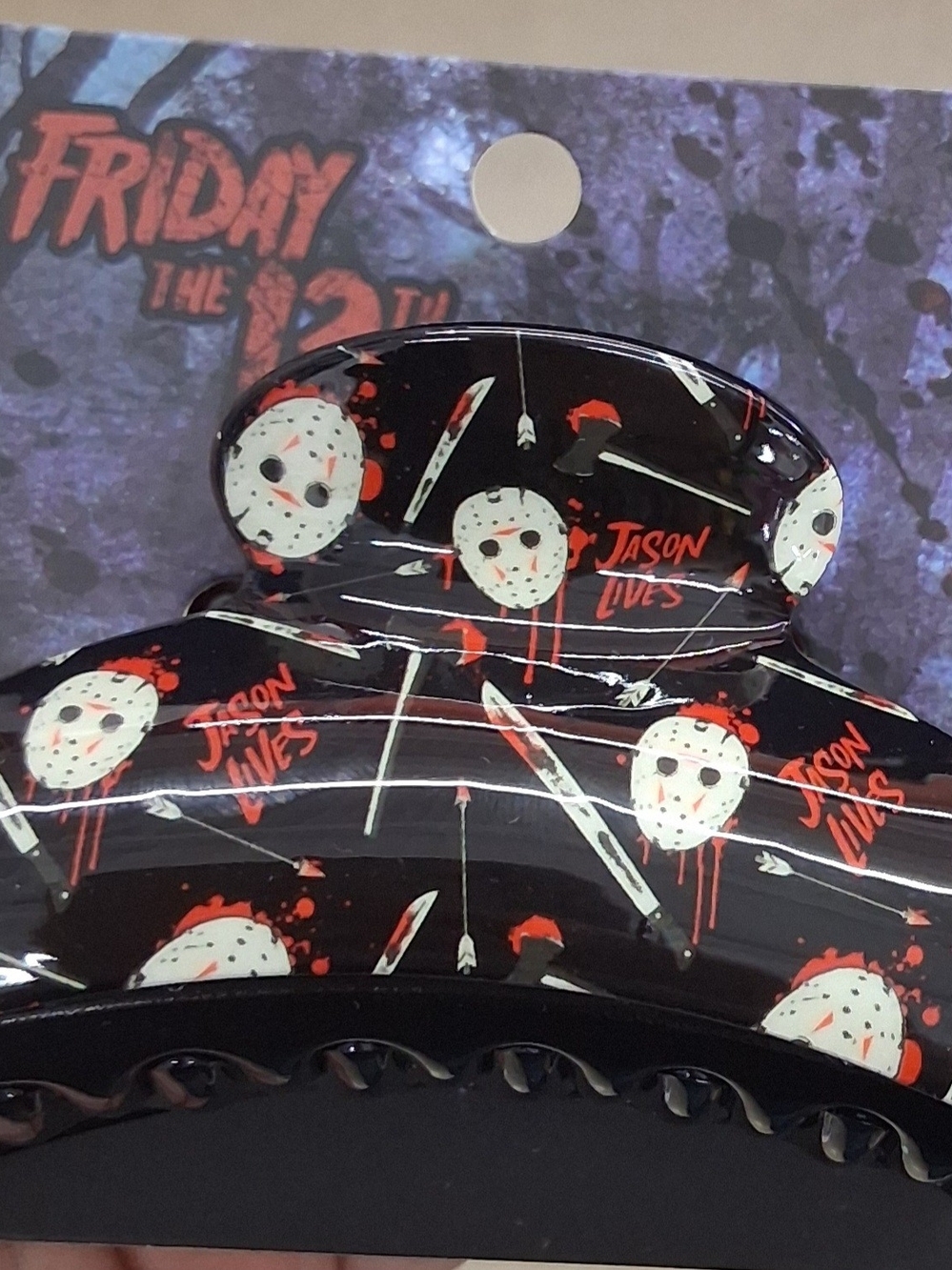 New Friday the 13th Jason Lives Black Hair Claw Clip